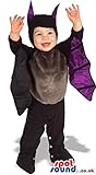 かわいいハロウィーンバットパープル翼を持つベビーサイズのコスチューム