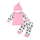 Tovadoo 子供服 ベビー服 新生児 女の子 上着+ズボン+ハット 長袖 コットンブレンド プリント 可愛い ファッション 部屋着 保育園