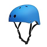 Lucaso スポーツ ヘルメット スクラブ 子供用 / 大人用 スケボー ジュニアヘルメット 自転車 キッズ こども用 ローラーブレード ブレイブボード 子供乗せ自転車 (ブルー, M)