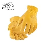 Black Stallion ブラックスタリオン プレミアム グレイン エルク スキン (鹿表革) Thinsulate シンサレート ウインター / 防寒 ドライビング グローブ (L)