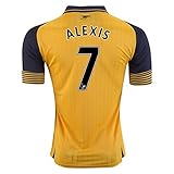 アーセナル16 / 17 Away Soccer Jersey Alexis # 7メンズカラーイエローサイズS