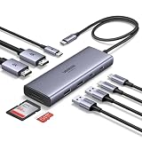 UGREEN 9in1 USB-C ドッキングステーション デュアル4K@60Hz HDMI対応 USB-Cハブ 5Gbps高速データ転送 100W PD給電 SD/TFカードリーダー 170MB/s 40cmケーブル ノートPC対応 HP/ThinkPad/Dell向け