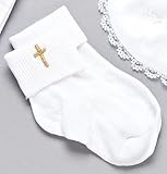 十字架刺繍付き赤ちゃん用靴下 クロス刺繍付きベビー用ソックス