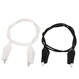 uxcell　ワニ口クリップ テストリード プローブ線ケーブル ダブルエンド 黒 白 47cm 2本入り