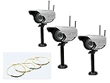 3X Solar Powered Fake Dummy Outdoor Security Home CCTV Camera Flashing LED Light + Bluekysea Free Gi