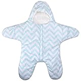 ZOEREA(ゾエレア)　星型アフガン ベビーおくるみ お出かけ 寝袋 95％綿 ワンサイズ 0-12ヶ月 防寒 動きやすい　ピンク・ブルー・グリーン 出産祝い お出かけ ユニセックス