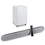 サウンドバー テレビ ワイヤレスサブウーファー 2.1ch 100W ホームシアター スピーカー 28Inch DSP搭載 Bluetooth/光デジタル/RCA/AUX/USB対応 IR学習機能付き 重低音調整可能 壁掛け【日本語/英語説明書】(シルバー)
