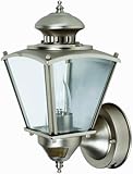 Designers Edge L-2552PW 16-Inch Dual Eye Motion-Activated Outdoor 1-Light Upward Wall Sconce, Pewter