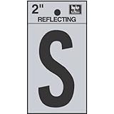 hy-ko rv-25 / Sビニールself-stick Reflective with文字S、2、"ブラック