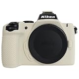 Rieibi Z50IIケース、つや消しシリコン保護ケース Nikon Z50IIミラーレスカメラ用、フルボディ軽量Nikon Z50 IIカメラカバー(カバーのみ)-オフホワイト