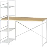 不二貿易 ラック付きデスク ルール 幅120.5×奥行64cm メープル ホワイト 13528