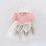 女の子の服 夏 チュールワンピース Pojour 1-6歳キッズ用 子供かわいいドレス 綿 通気 ピンク(80cm)