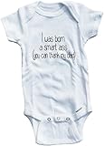 Baby Tee Time Boys ' I Was Born A Smart Ass One Piece カラー: ホワイト