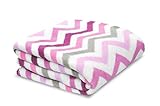 Little Starter Plush Toddler Blanket, Pink Chevron by Little Starter
