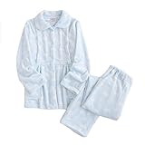（エイーホ)Ayfoone マタニティ 授乳服 パジャマ 妊婦 ルームウェア 家着 雲 前開き あたたか フリースパジャマ もこもこ 授乳口 ウエスト調整 産前 産後 (XL, 雲ブルー)