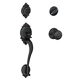 Brookshire Single Cylinder Handleset and Georgian Knob, Aged Bronze (F60 BRK 716 GEO) by Schlage Loc