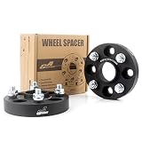 GAsupply 鍛造ワイドトレッドスペーサー PCD100 4H 内径54.1 M12XP1.5 厚さ25mm ワイトレハブリング一体 マットブラック【2枚セット】