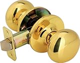 凡例809133ビスケットスタイルドアノブHall andクローゼットPassage Lockset、us3真鍮仕上げ
