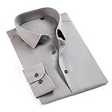 [Enshe] ワイシャツ ノーアイロン 長袖 メンズ ビジネスシャツ スーツ ストレッチ シャツ ストレッチ スリムフィット 形態安定加工 ESTL2125 (38#, グレー)