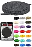 [KutsuGoods] クツグッズ スニーカーヘッズ専用 シューレース 靴紐 100cm 120cm 140cm 160cm 平紐 靴ひも shoelaces (100cm, ダークグレー)