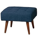 SINAPP ファブリックスツール ローソファ 木製脚 ダイニングスツール オットマン SIK0556 ネイビー