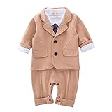 Zhhlaixing 高品質の Two pieces Baby Boys Jumpsuit Newborn Romper Long Sleeve Gentleman Set
