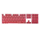 Perfk スクエア　104キーセット　メカニカル　キーボード　キーキャップ　プラスチック　185x59x12mm　全4色 - 赤