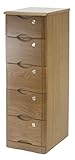タモチェスト 5段 幅32cm 全段鍵付 木目調収納家具 引出し 40-085/40-065-YA【送料無料】