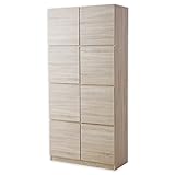 食器棚 壁面収納 プッシュオープン 可動棚 リアル木目 キッチン収納 キャビネットタイプ 高さ190cm 幅90cm オーク