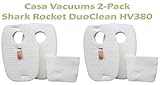 2パック – Shark Rocket Duoclean hv380 ✱ hv380 W ✱ hv381 ✱ hv382 ✱ hv383 ✱ hv384q Foam +フェルトフィルタキット、OEMパ