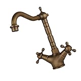 GRALARA回転可能　　アンティークデッキ　水栓　綺麗　蛇口　キッチン用