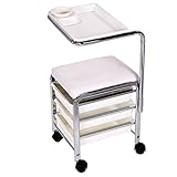 フットチェア ( 回転棚付 ) 幅37.5cm×奥行31cm×高さ45cm [ エステワゴン ネイルワゴン キッチンワゴン マルチワゴン サイドワゴン キャスター付き 収納 業務用 サロン ワゴン ラック ]