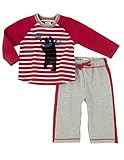 Hatley ハットレイ 男の子 クマさん ラグラン長袖Tシャツパンツセット 70~75cm、6-12M(69-74cm) マルチカラー 上 綿100% 下 本体:綿80%ポリエステル20% 別布:綿