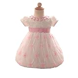 MissとMr　子供服 ベビードレス ベビーデイジー 結婚式 セレモニードレス フォーマルドレス 女の子 ベビー フォーマル ドレスお宮参り出産祝い結婚式 誕生日 (80cm, ピンク)