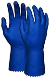 MCR Safety 5090B 9-1/2-Inch Industry Standard Grade Latex Canners Gloves with Scalloped Cuff Blue La