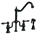 Whitehaus WHTTSLV3-9771SPR-PTR Haus 9-Inch Bridge Faucet with Long Traditional Swivel Spout, Lever H