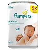 パンパース敏感な赤ちゃんは5パック280ワイプ（5X56Pack）を拭き取ります (Pampers) (x2) - Pampers Sensitive Baby Wipes 5 Packs 280 W