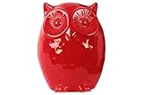 Urban Trends Collection 43004 4 Piece Ceramic Gloss Red Owl Figurine, 5.50 x 4.00 x 6.75 in.