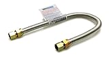 Flextron FTGC-SS12-12L 5/8-Inch OD Stainless Steel Gas Connector Kit with 12-Inch Hose and Fittings,