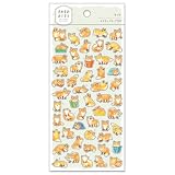 まめまめあにまる ステッカー マスキングテープ 素材 の かわいい動物 ミニ シール (キツネ)
