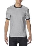(ギルダン)GILDAN Tシャツ 76600 アダルト リンガーTシャツ 76600 RSスポーツグレー/ブラック L