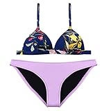 losfire 2017ホット女性用花柄レトロパッド入りビキニ2ピースビキニセット