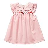 Tortor 1bacha (JP) 少女夏かわいいワンピース ノースリーブ 女赤ちゃんの洋風ドレス 靑い ピンク ワンピース (110, ピンク)