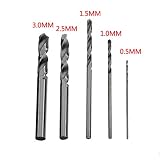 Sndy 5ピース HSS ミニツイストドリルビット 0.5/1.0/1.5/2.5/3.0 mm セット