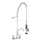 クロムFinshedキッチン壁マウントpre-rinse蛇口12 "アドオンW/スプリングアクションフレキシブルホース