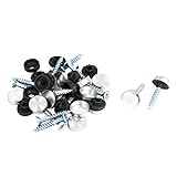 uxcell　飾りビス ミラーネイル キャップグラス ネジ付き 23x12mm ステンレス鋼素材 12枚入り