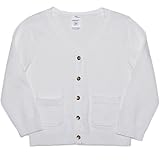 カーターズ（Carter's）女の子用オフホワイトゴールドボタン&ポケット付き長袖カーディガン,ニットカーディガン,コーデトップ,お祝いギフト,プレゼント,白トップス【並行輸入】