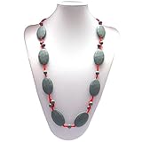 Lil' Jumbl Baby Teething Necklace | Organic Food Grade Silicone | BPA-Free (Gray) [並行輸入品]