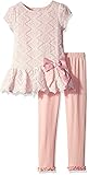 Rare Editions Little Girls' Toddler Lace Legging Set Blush/Ivory 2T [並行輸入品]