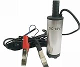 12V 小型 水中ポンプ 12L/min ステンレス ワニ口 クリップ ケーブル付